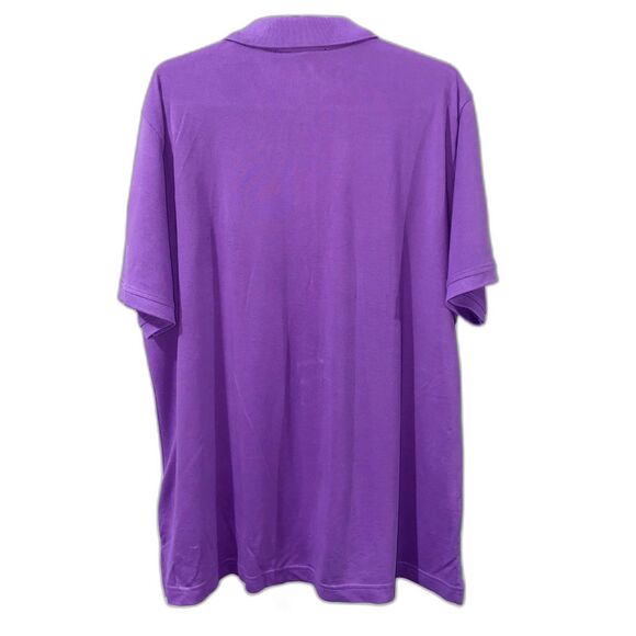 Jared Lang Knit Polo Shirt Purple Pima Cotton Lightning Bolt Embroidery Size XL - Picture 2 of 6